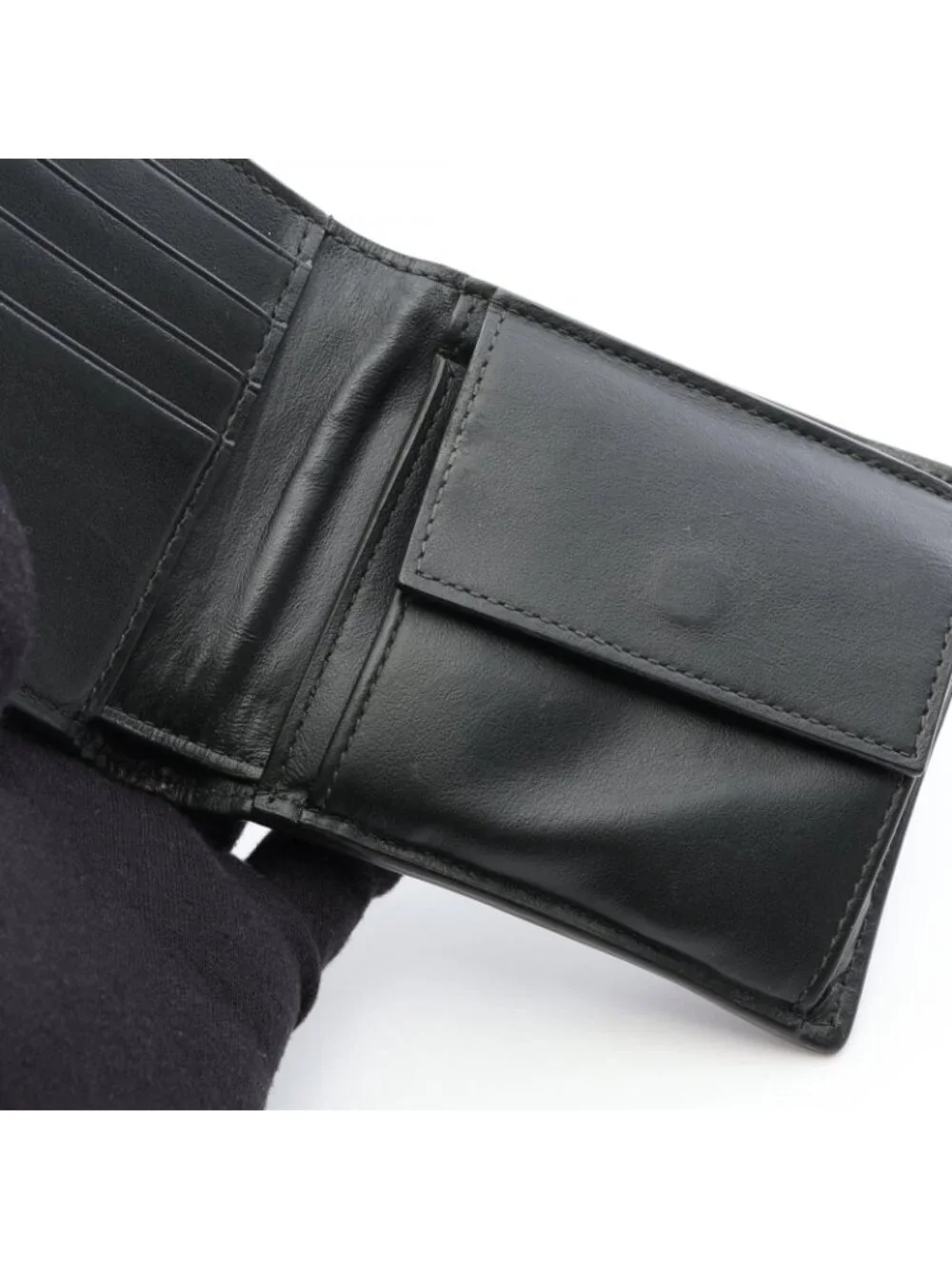Bottega Veneta Bifold Wallet Intrecciato Black Leather